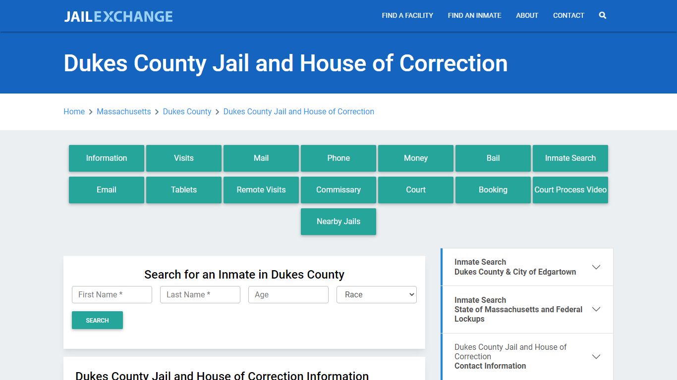 Dukes County Jail and House of Correction - Jail Exchange