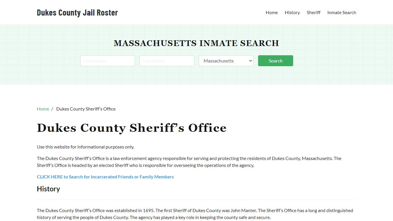 Dukes County Sheriff Office, MA, Arrest Warrants Search